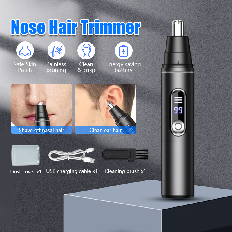 NEW LED Display Rechargeable Nose Trimmer Men Trimmer Nose Razor Shave ...