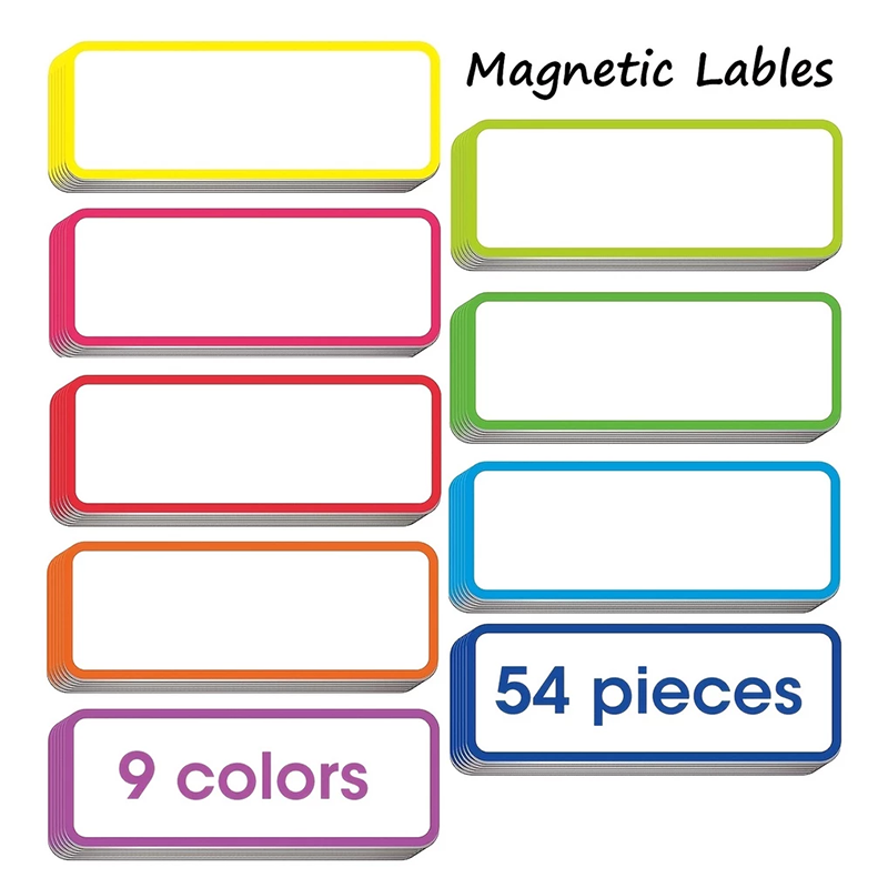 [SG] 54pcs Magnetic Label Rewritable Sticky Labels for Dry Erase Board ...