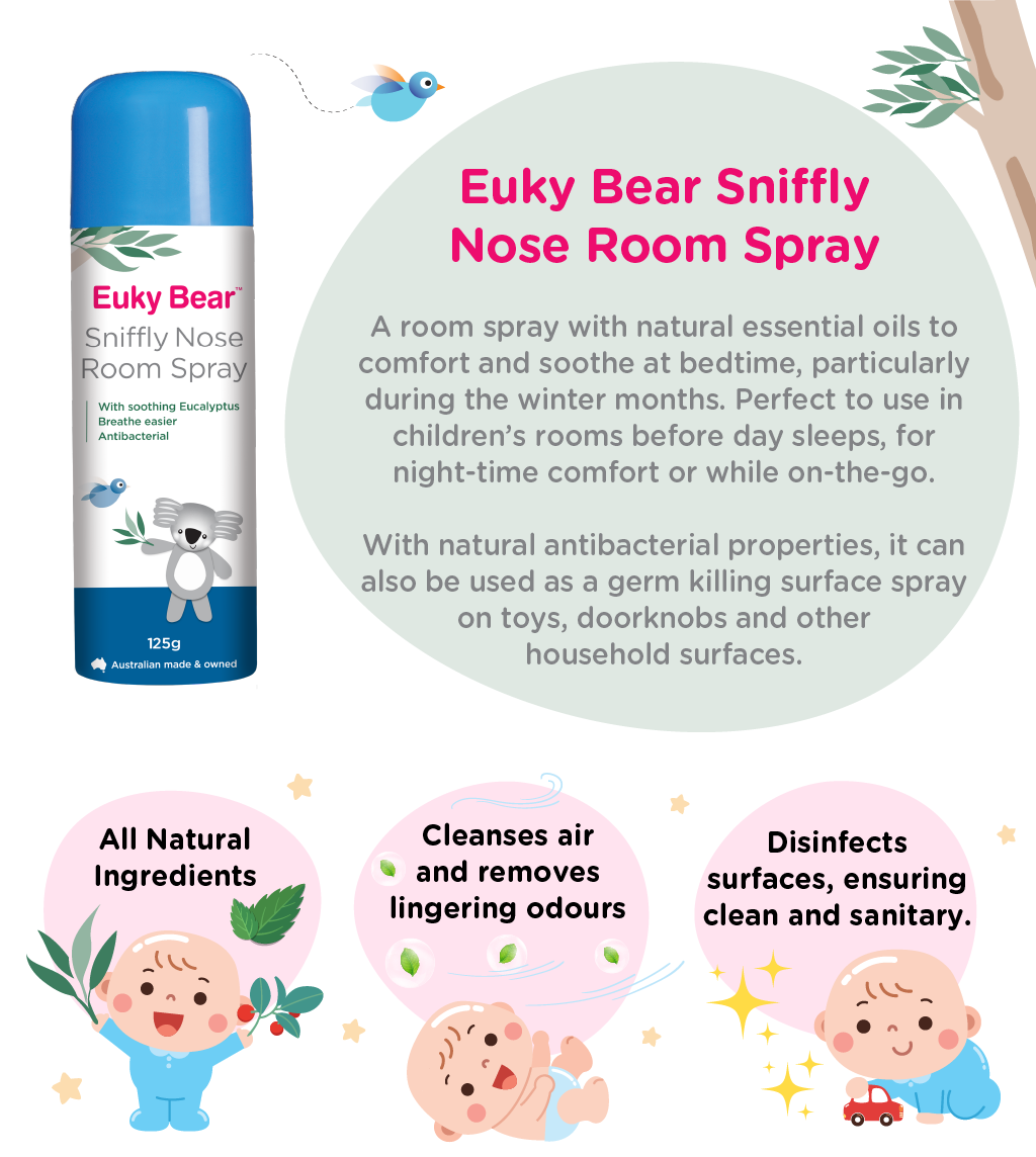 Euky Bear Sniffly / Sleepy Inhalant 100ml / 200ml | Sniffly Room Spray ...