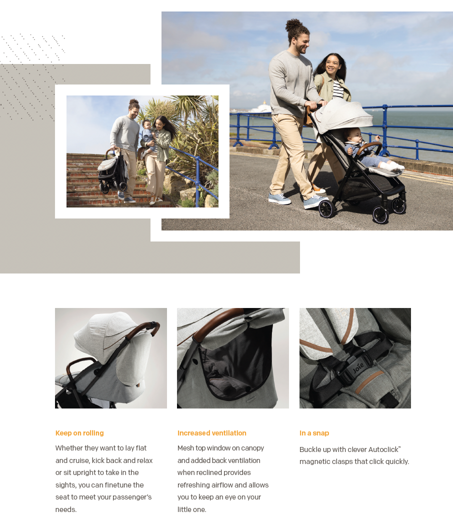 NEW Joie Parcel LX Signature 3in1 Lightweight Compact Stroller