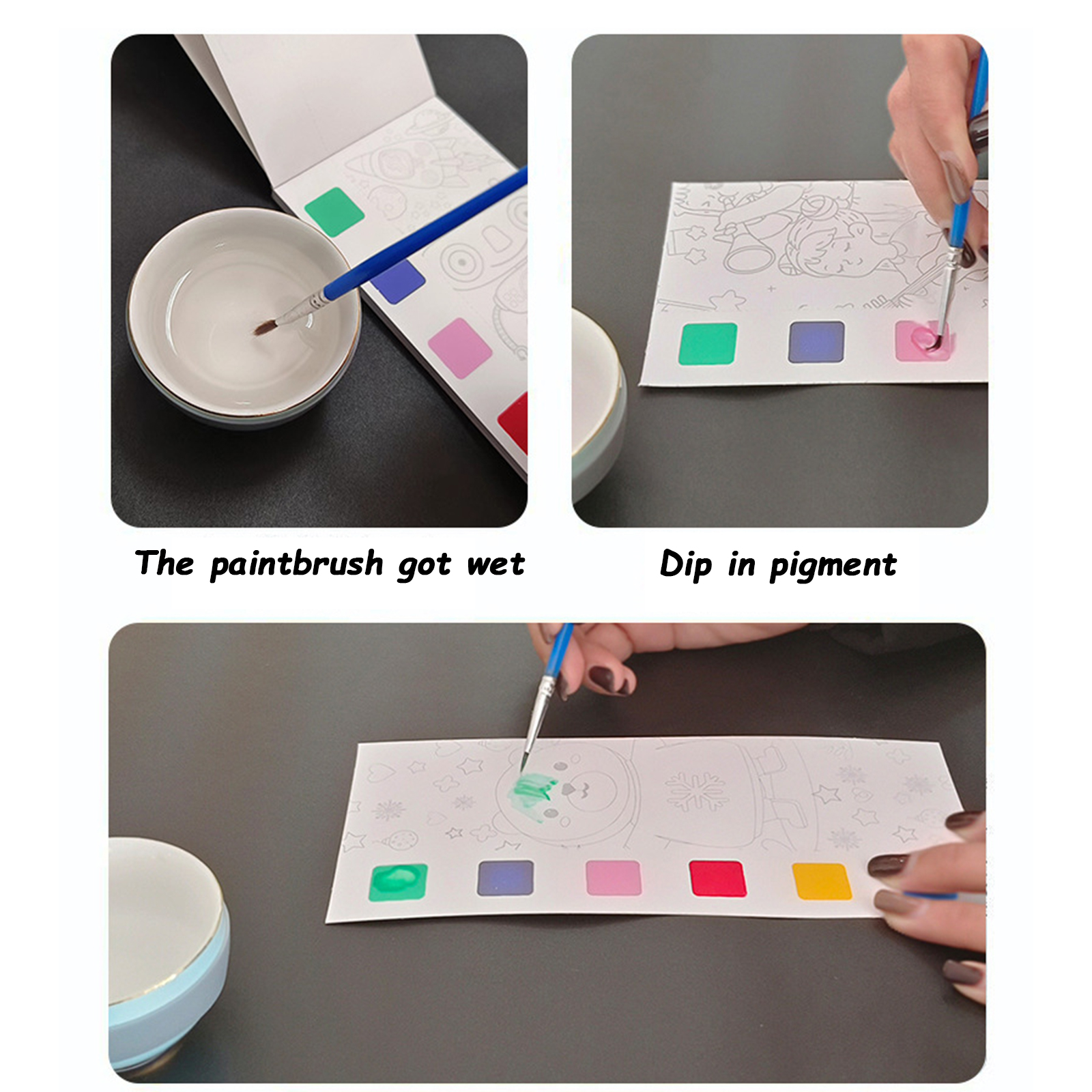 SG Watercolour Painting Coloring Book Set With Paints Kids Children Day ...