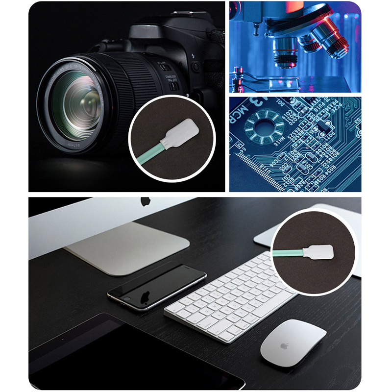 【SG】100Pcs Lenses Sponge Swab Stick Dust-free Printhead Cleaning Sponge ...