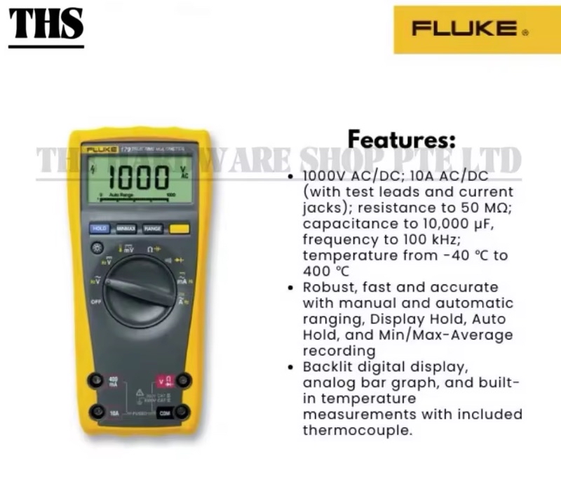 Fluke 179 True-RMS Digital Multimeter | Shopee Singapore