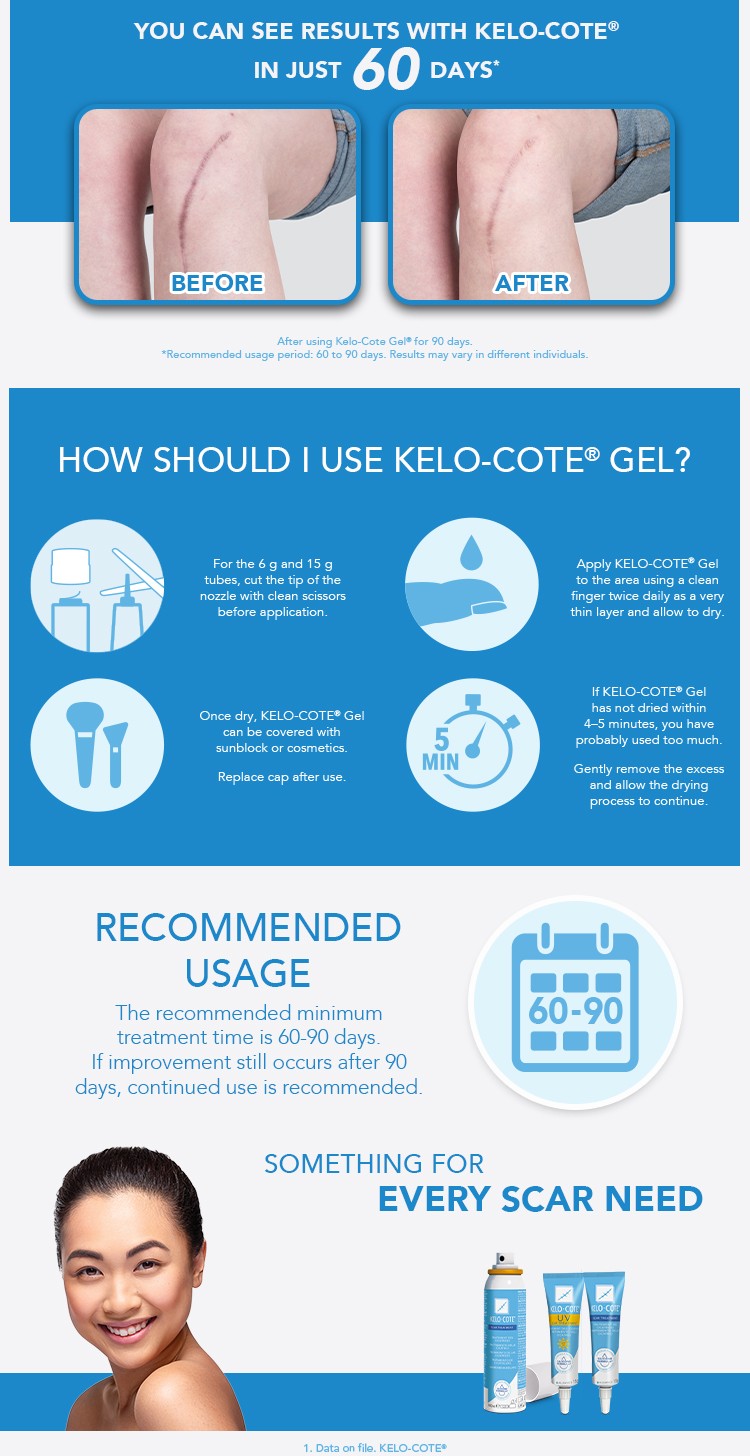 KELO-COTE® Advanced Formula Silicone Scar Gel 15g | Scar Treatment for ...
