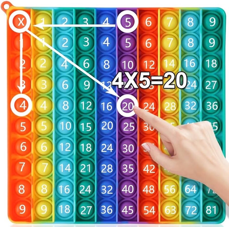Multiplication Chart Math Games Pop Fidget Toys 12x12 Multiplication ...