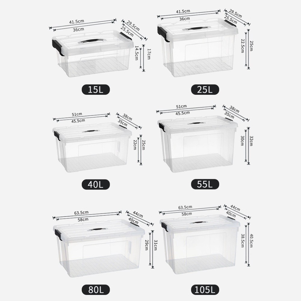 🇸🇬Lucky Home🔥Transparent Storage Box Organizer Stackable Container ...