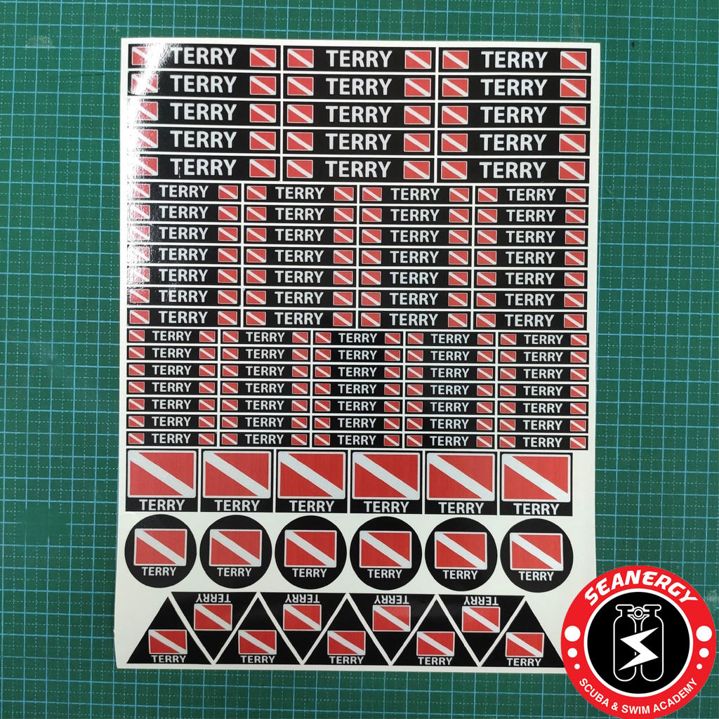 (PRE-ORDER)Print Your Name Dive Label Waterproof Sticker Label Diver's ...