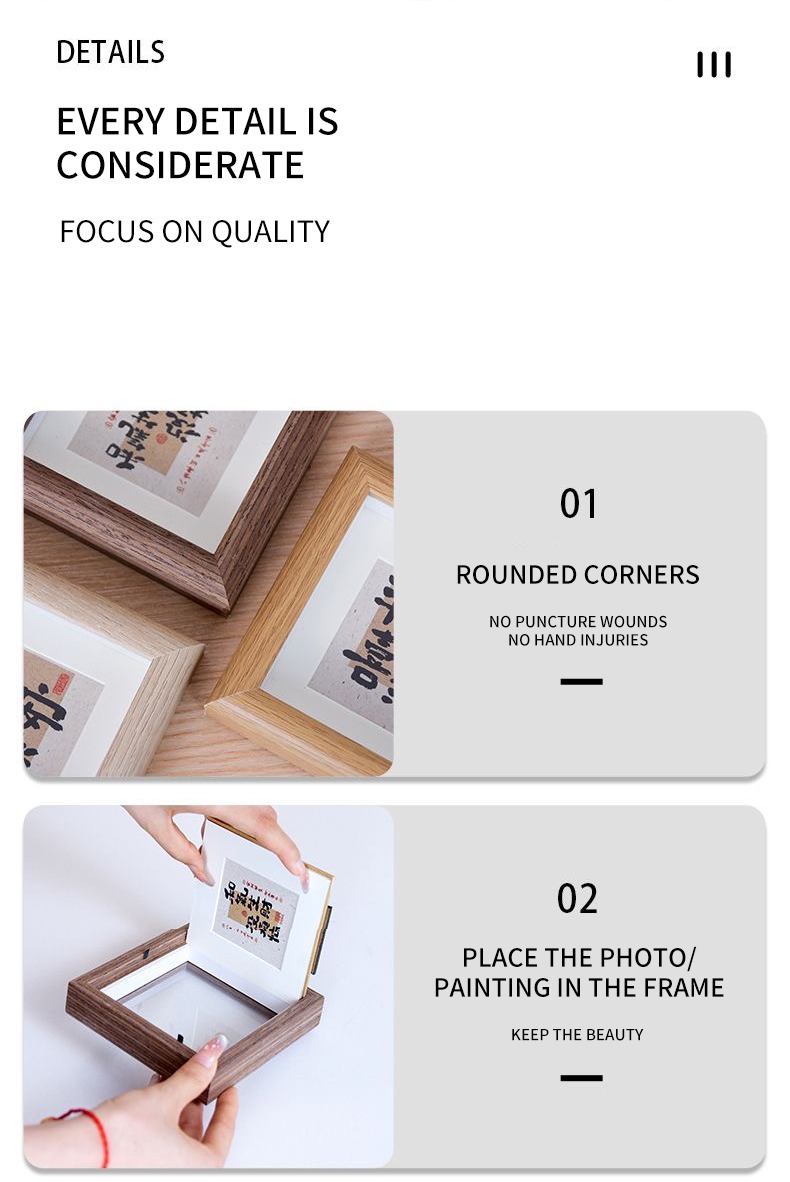⚡SG HOT SALE⚡4 Inchs Wooden Photo Frame Oil Painting Stick Mini Picture ...