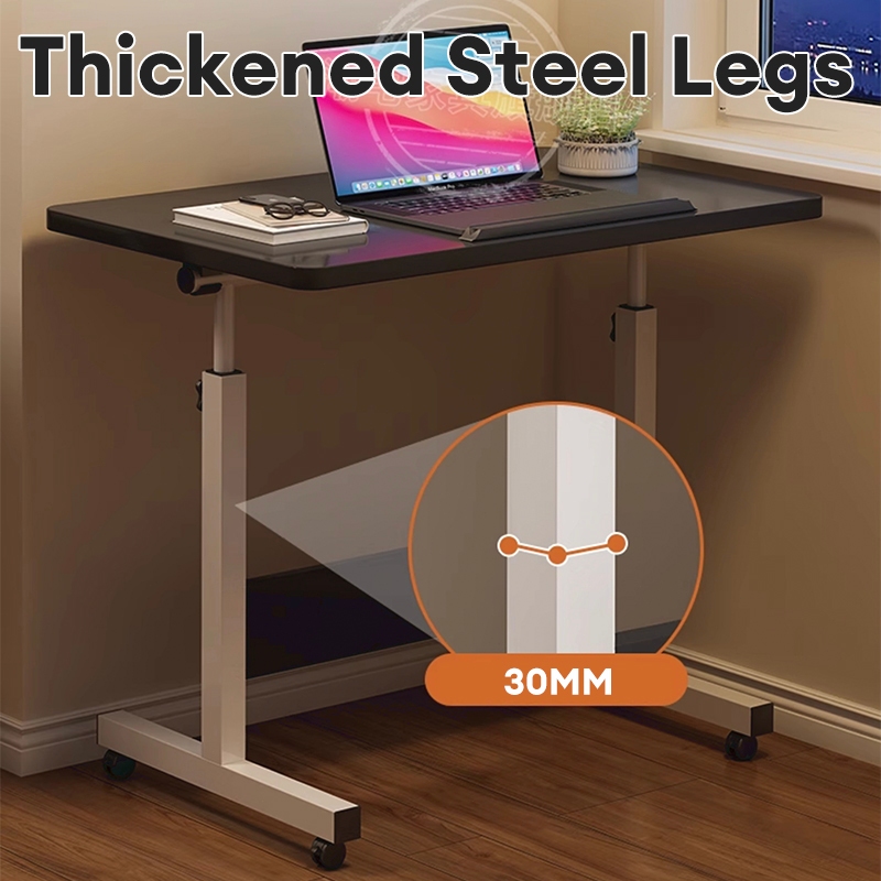 OSUM Easy Storage Folding Table Study Table Desk With Wheels Adjustable ...