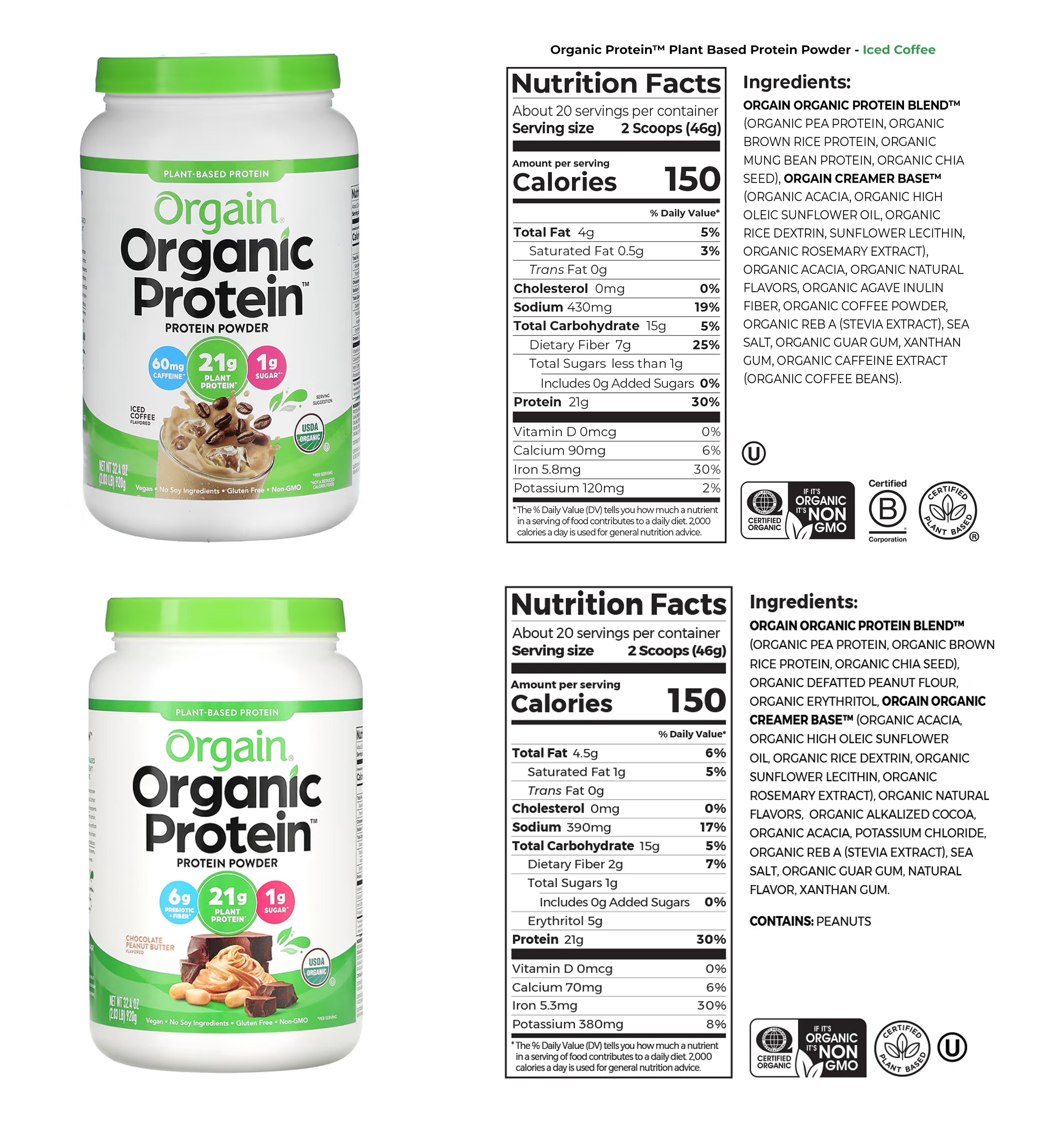 Orgain Vegan Plant Protein Powder 1Lbs-2Lbs (Select fFlavour) | Shopee ...