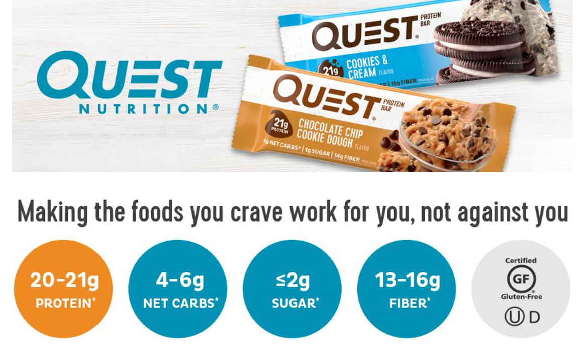 Quest Nutrition Protein Bar 1 Bar High Protein Low Sugar (Select ...