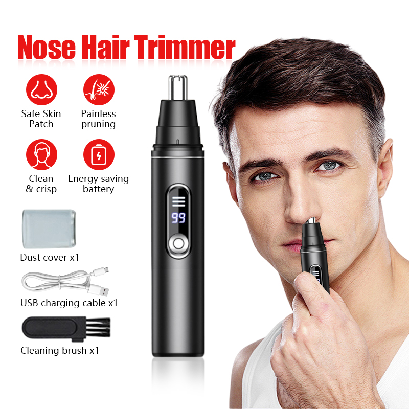 NEW LED Display Rechargeable Nose Trimmer Men Trimmer Nose Razor Shave ...