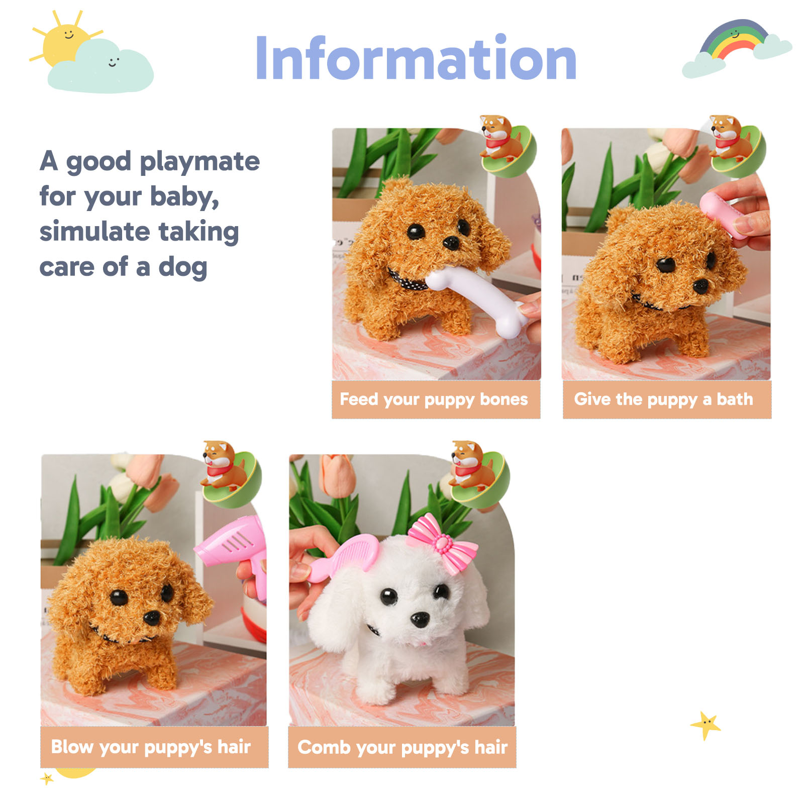 Pawfect Square Children's Toy Dog Electric Puppy Bunny Simulation ...