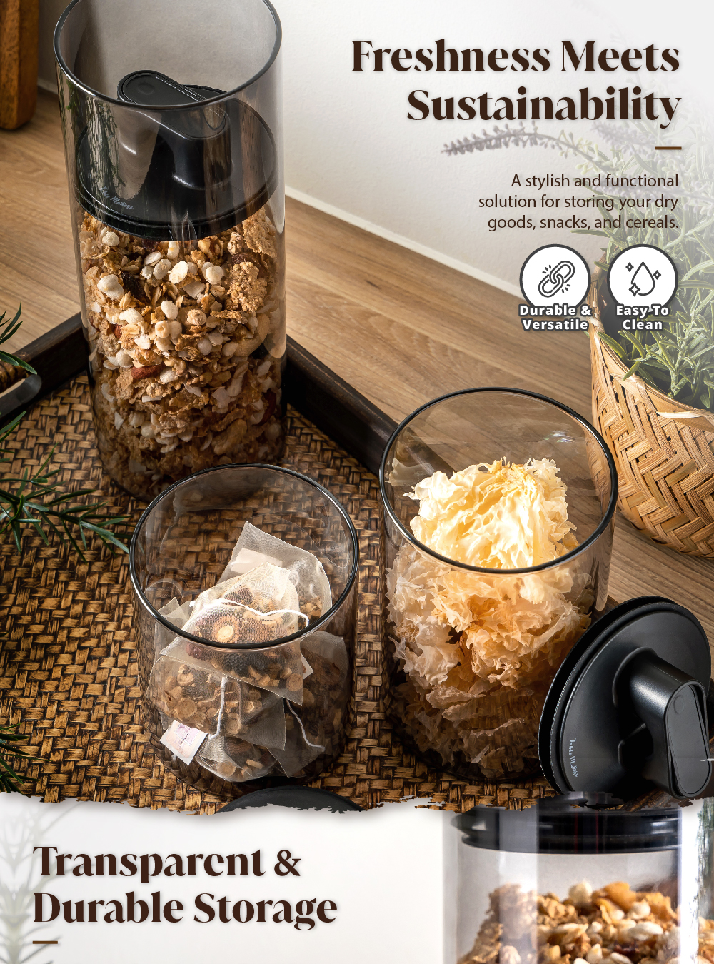 Table Matters - PressNseal Airtight Glass Storage Container (Grey ...