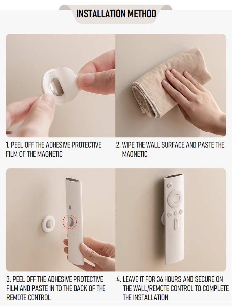 Set of 2 Wall Mount Magnetic Hook Storage Magnet Holder Remote Control ...