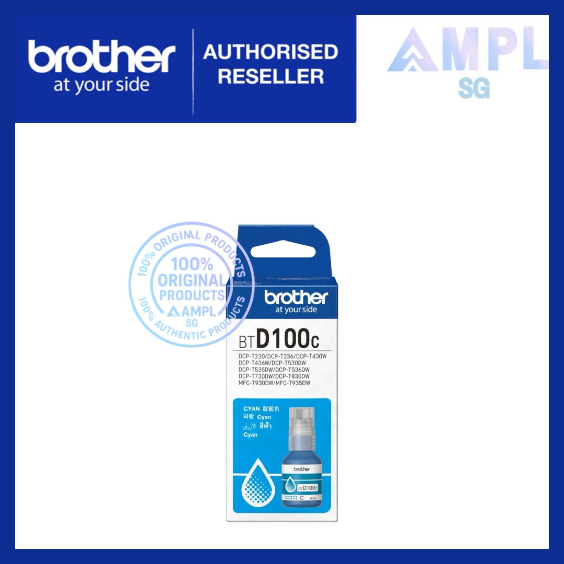 New Brother Ink Combo BTD100BK/BTD100C/BTD100M/BTD100Y | For T530DW ...