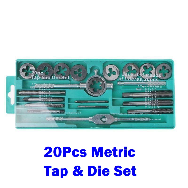 20 PCS Tap And Die Set (Metric Hand Tap Set) | Shopee Singapore