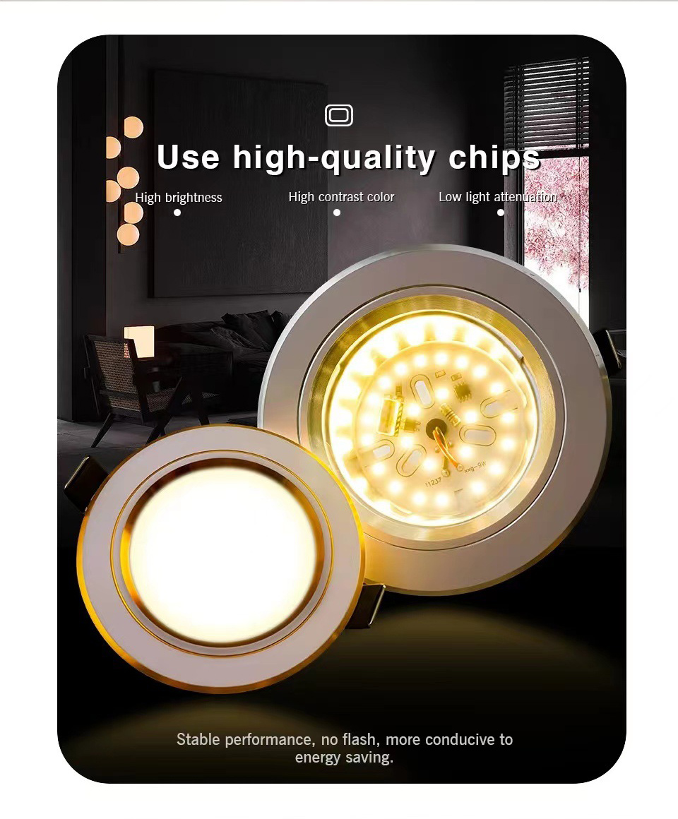 Recessed LED Downlight/3 Colors Slim LED Round Downlight 5W/9W/12W/15W ...