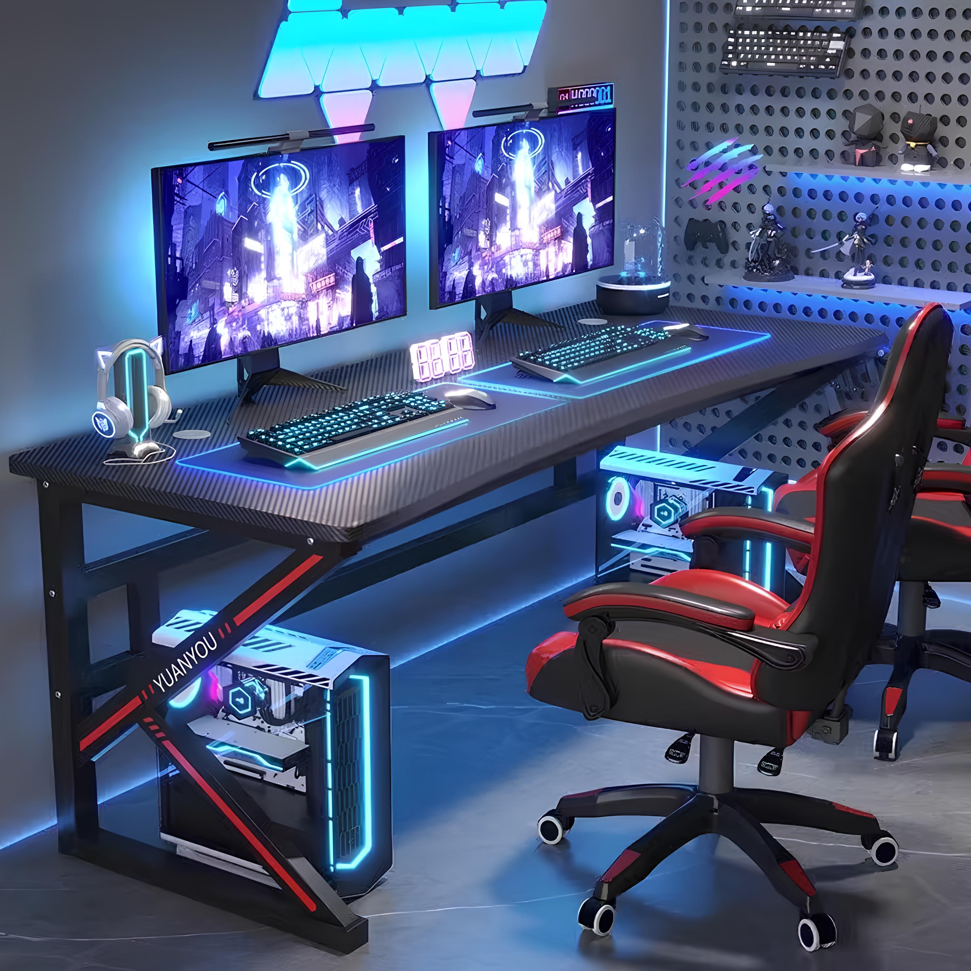 SNB 140/120/100cm Gaming Table Computer Desk Bedroom Home Office Table ...