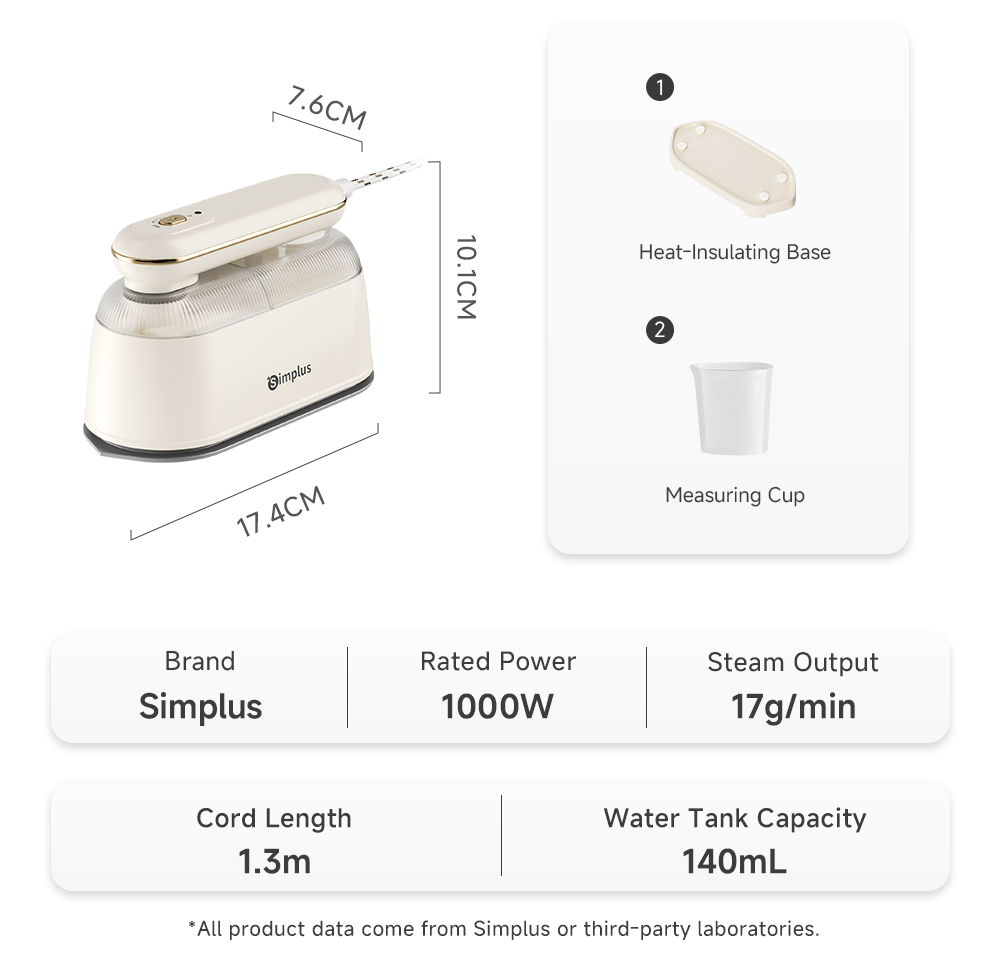 Simplus Steam Iron丨1000W Power丨Dry & Steam Dual Use丨180° Rotatable ...