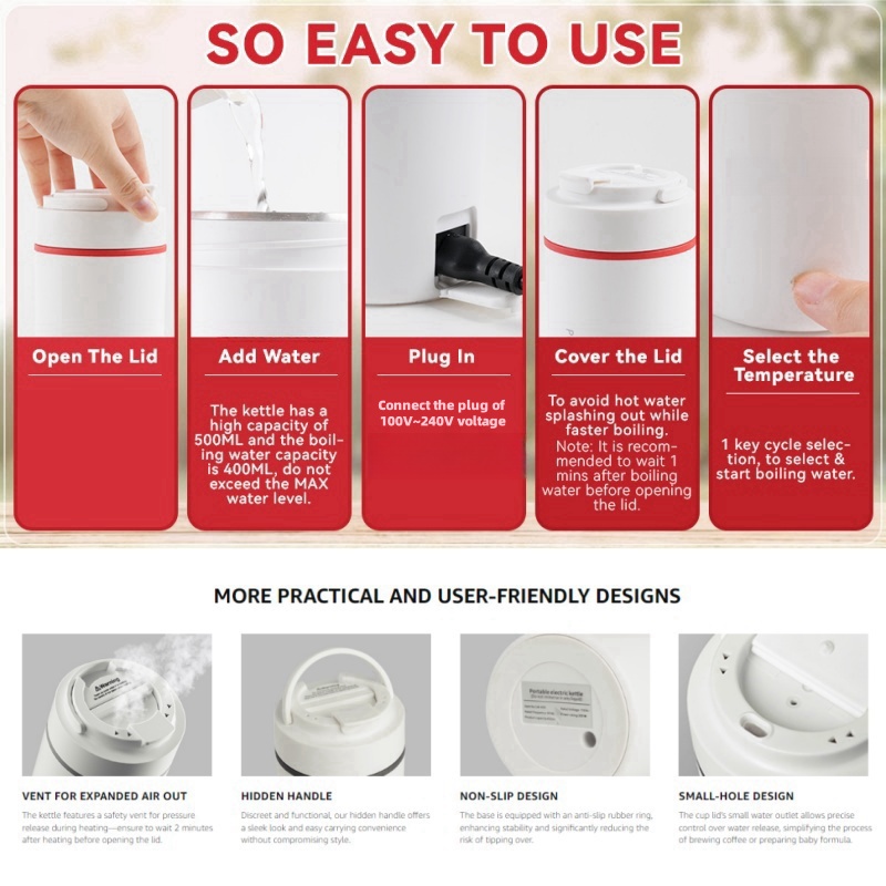 SG Local - Spoetry 500 ml Portable electric kettle Keep Warm Smart ...