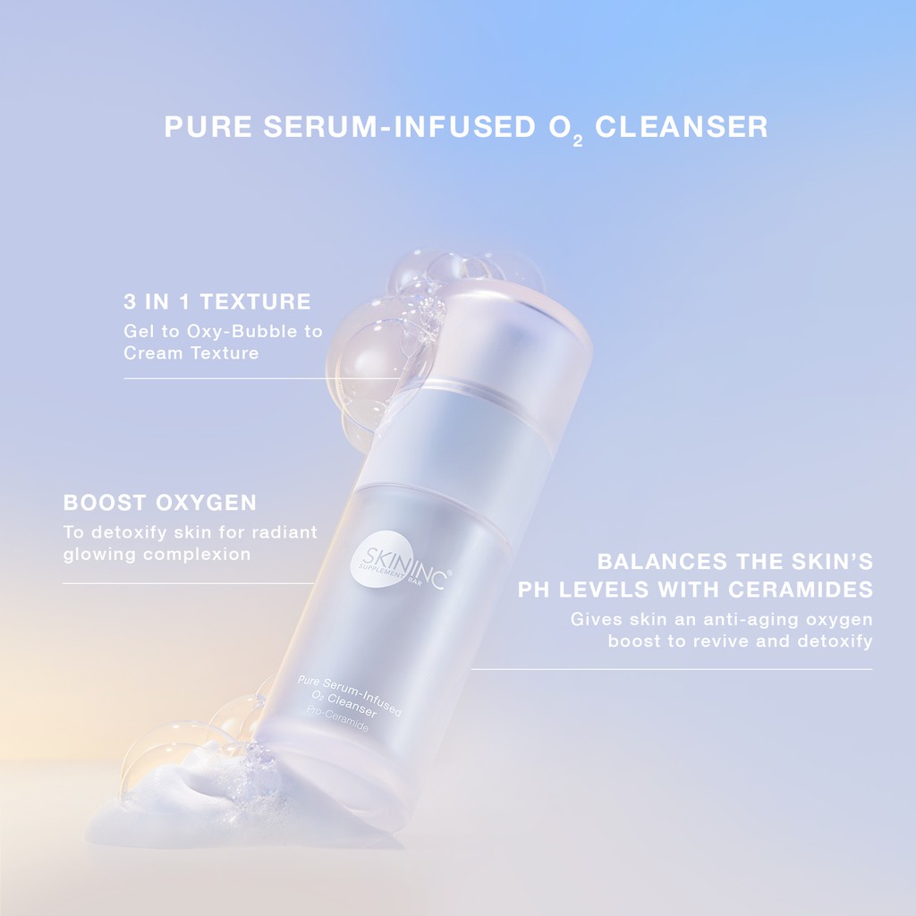 Skin Inc Pure Serum-Infused O2 Cleanser, 30ml - World's First One-Step ...