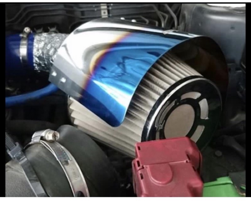 High flow stainless steel air intake filter open pod increase horse ...