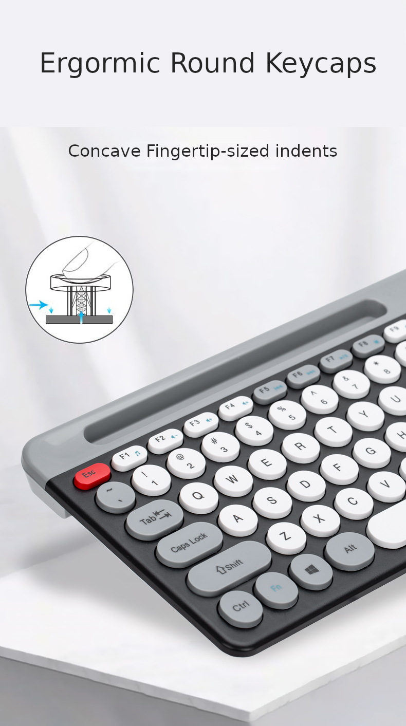 Bluetooth Rechargeable Keyboard - Multi-Device Switch typing between ...