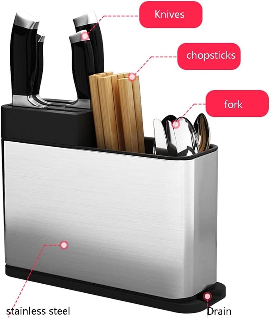 High Quality 2in1 Stainless Steel Knife Cutlery Holder Kitchen Utensils ...