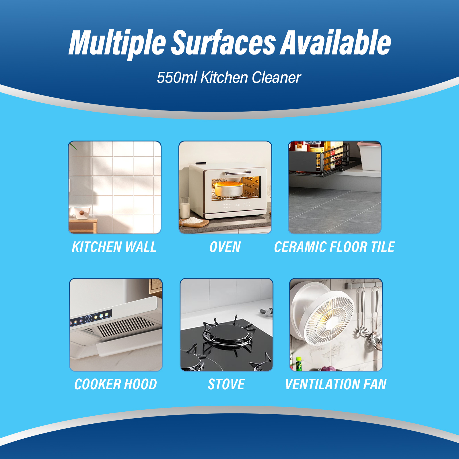 HYPERCLEAN 550ml Kitchen Cleaner I Powerful Stain-Fighting Foam for ...