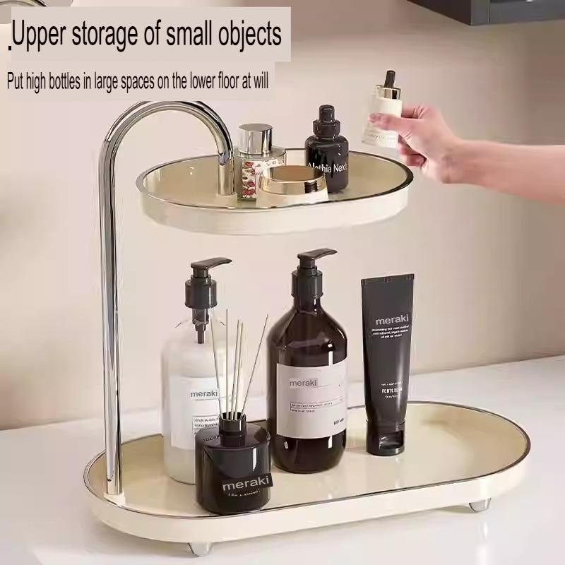 Nordic Bathroom Rack Dressing Table Tray Bathroom Storage Organizer Ins ...