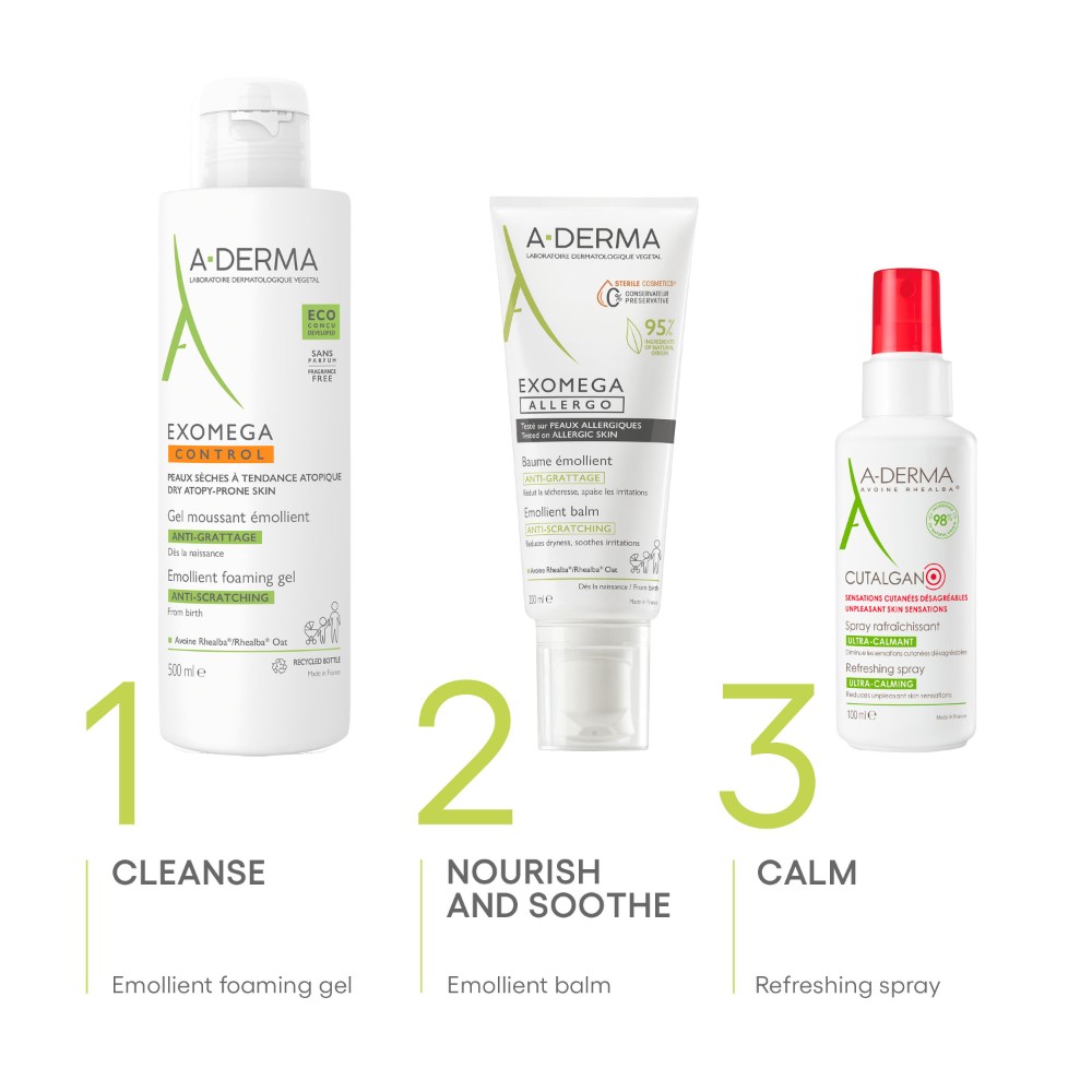 ADERMA Exomega Emollient Foaming Gel 500ml (Expiry: Apr'2026) | Shopee ...