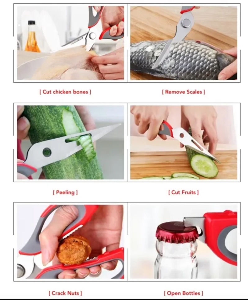 Multi-Functional Detachable Kitchen Scissor - Multi Use Knife Scaler ...