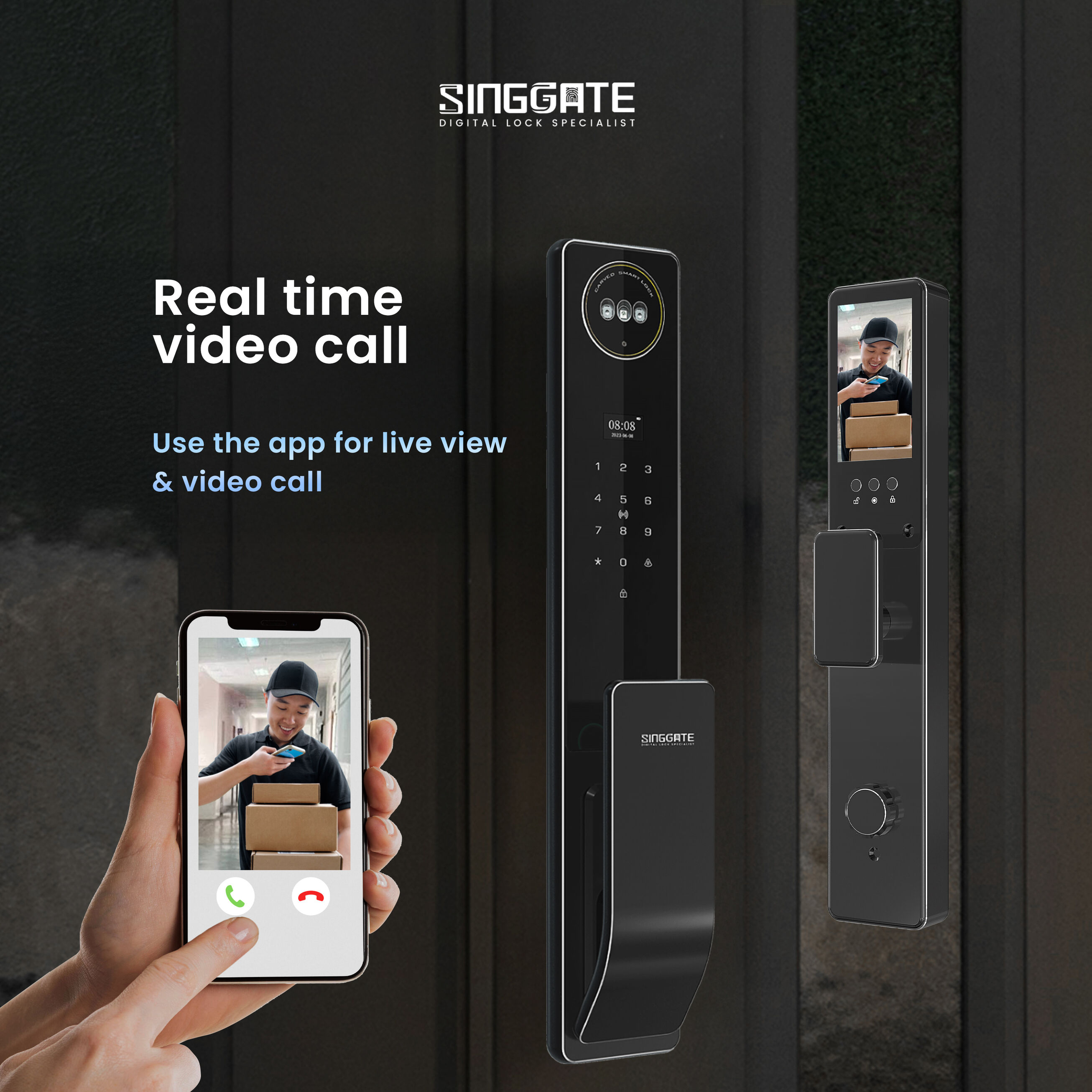 FREE Installation | SINGGATE [FR019] 3D Face & Palm Recognition Digital ...