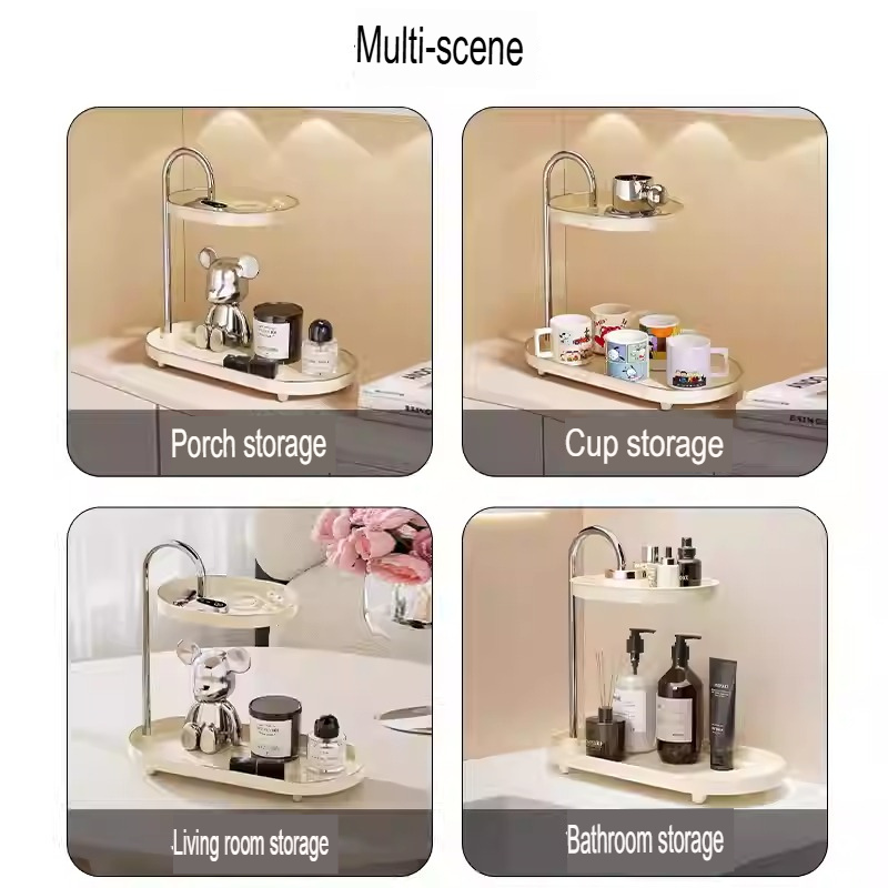Nordic Bathroom Rack Dressing Table Tray Bathroom Storage Organizer Ins ...