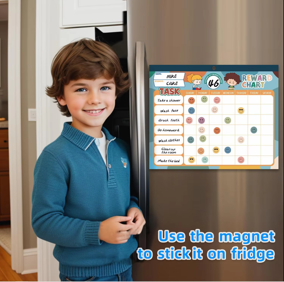 Reward Chart Pad for Kids with 32 Chore Charts Magnetic Behavior Chart ...