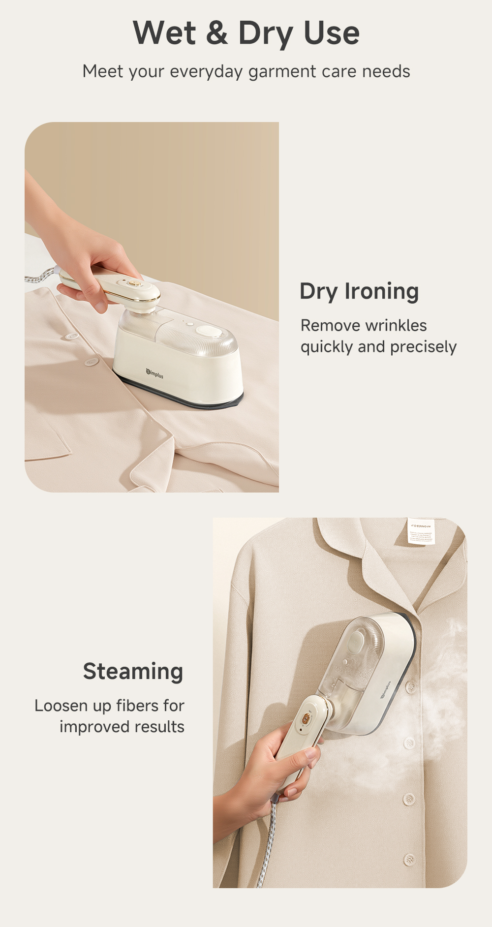 Simplus Steam Iron丨1000W Power丨Dry & Steam Dual Use丨180° Rotatable ...