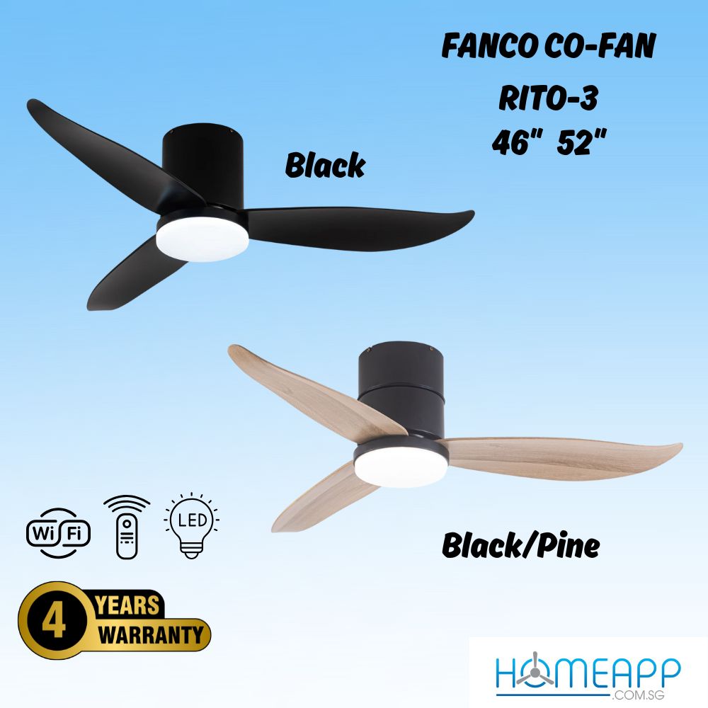 FANCO CO-FAN ceiling fan Rito 3 5 smart wifi 24W LED light remote ...