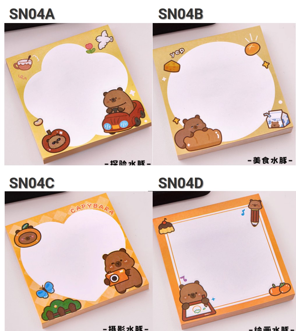 [SG Ready Stock] Capybara Sticky Notes Cute Adhesive Notepad Writing ...