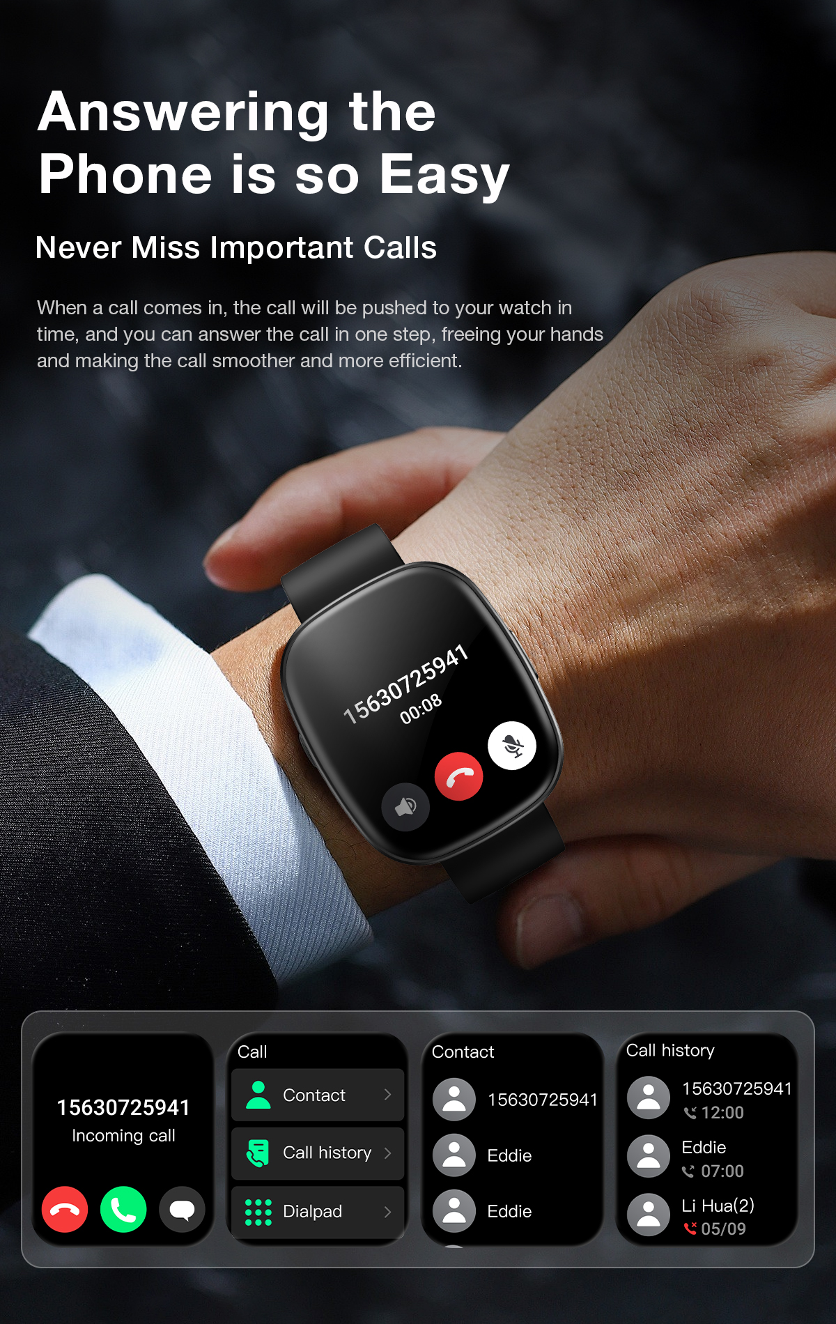 Tech Tools Silent Alarm Wrist Watch Wearable Alarm Clock Sida-Earcy Vibrating  Alarm Reminder Watch
