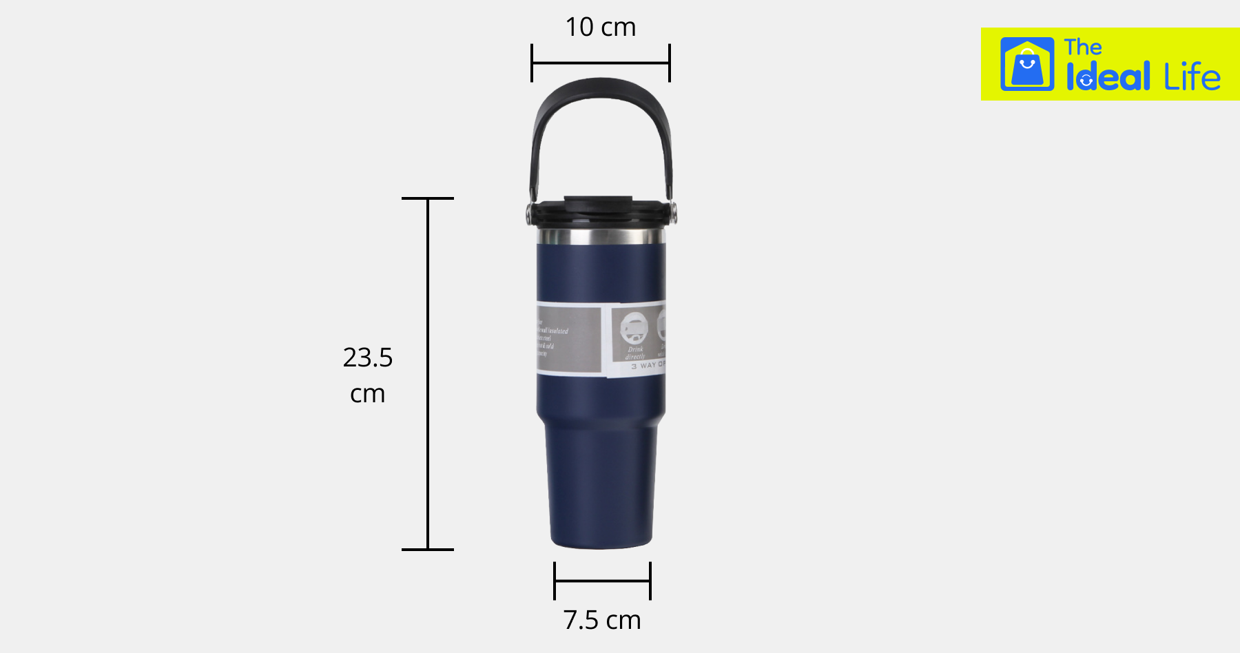 Thermal Flask Thermos Insulated Stainless Steel 304 Straw 890ML Handle ...
