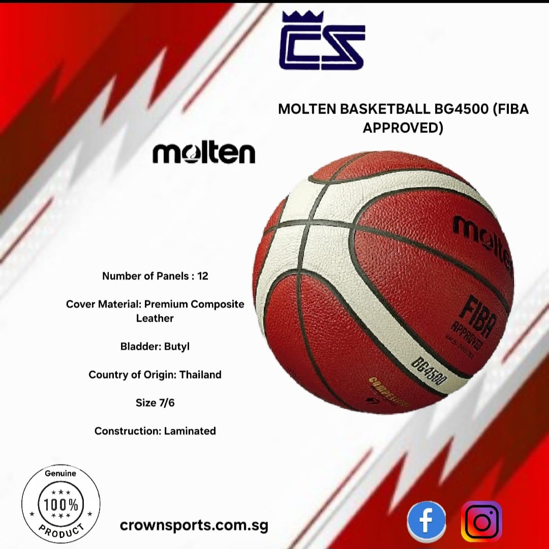 Molten BG4500 Basketball – Größe 6, FIBA-zugelassen, Aus Premium-Verbundleder, Für Indoor-Spiele