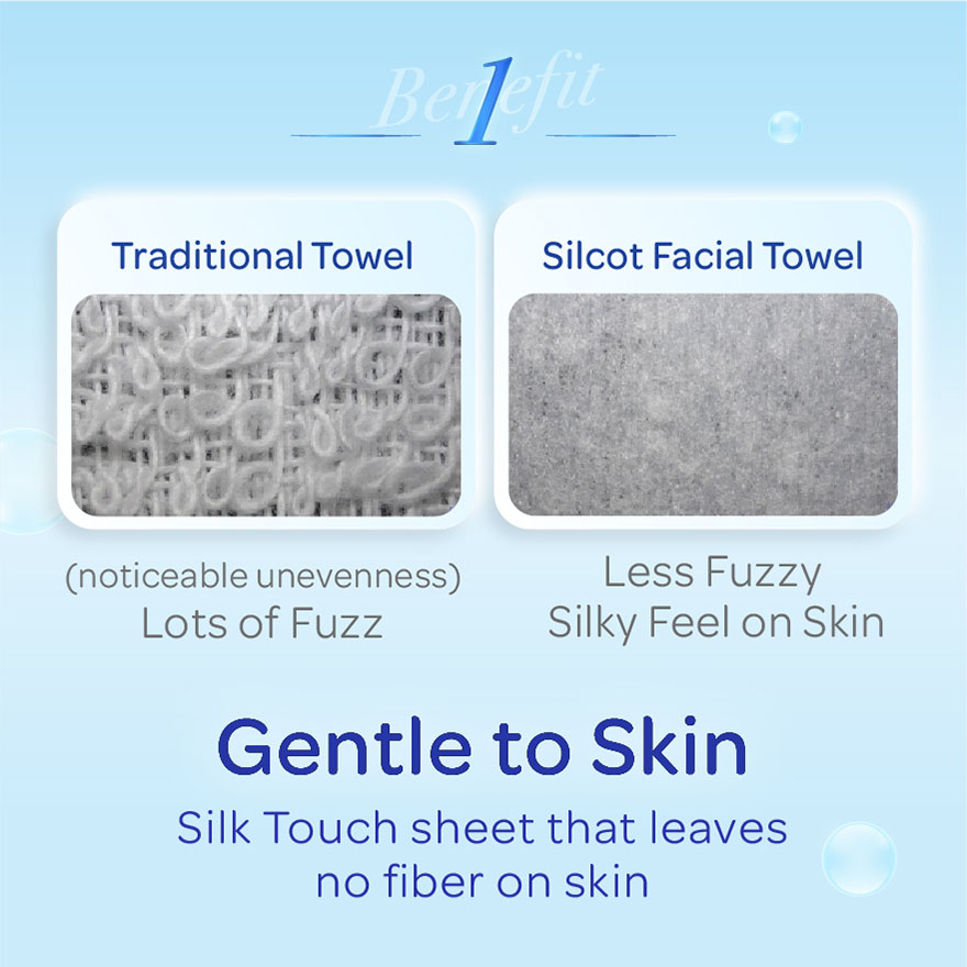 SILCOT Disposable Natural Cotton Facial Towel (Gentle To Skin) 40s ...