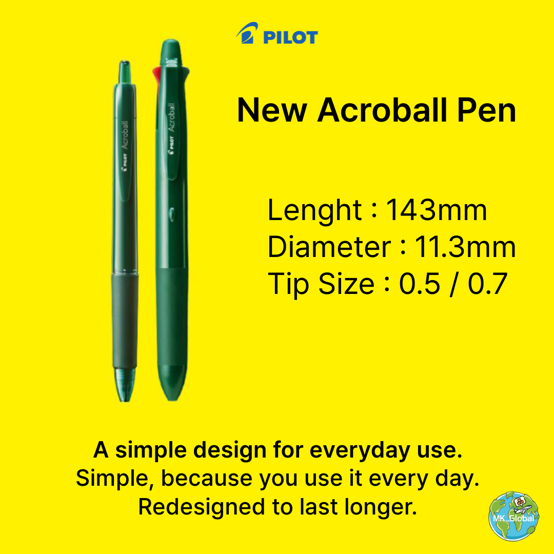 PILOT New Acroball Pen (0.5mm/0.7mm) - Made in Japan | Smooth Writing ...
