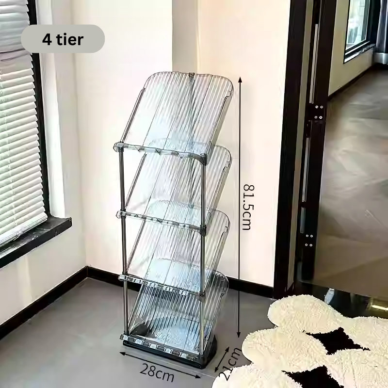Sleek grey narrow slim acrylic shoe rack | Shopee Singapore