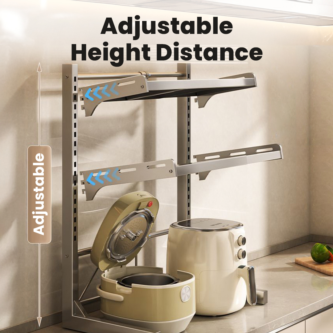 [SG] Adjustable Kitchen Shelf Rack Microwave Rack Shelf Kitchen ...