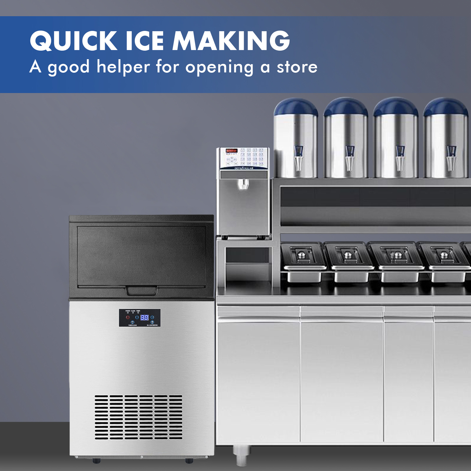 5 Years Warranty🧊100KG & 50KG Commercial ice maker/High Capacity 24H ...