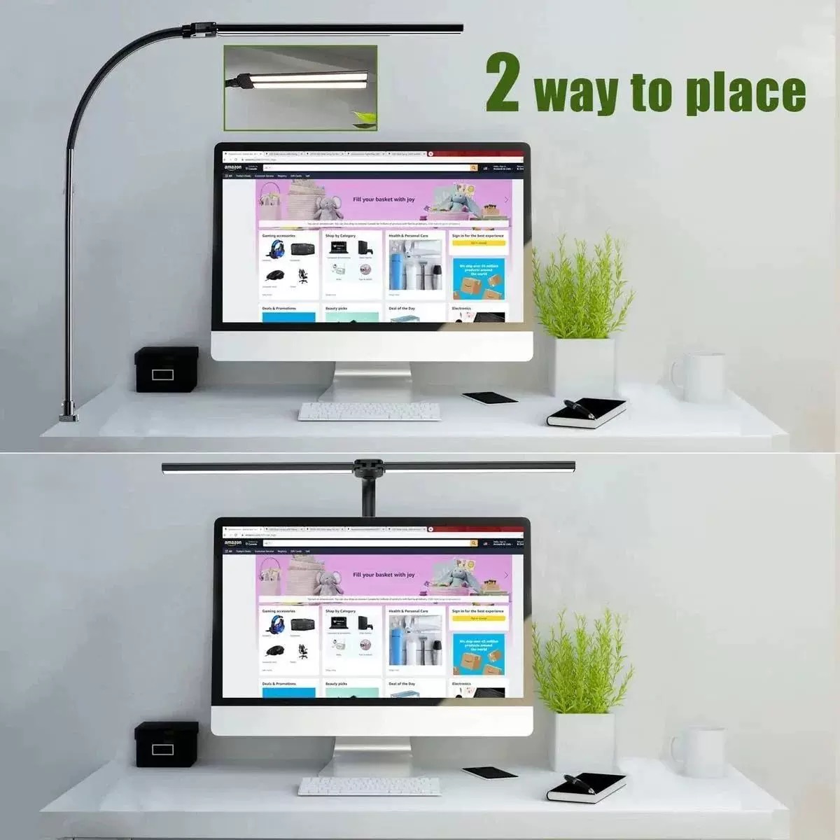 【SG Stock】80CM LED Desk Lamp 24W Study Lamp Dimmable Double Head Desk ...