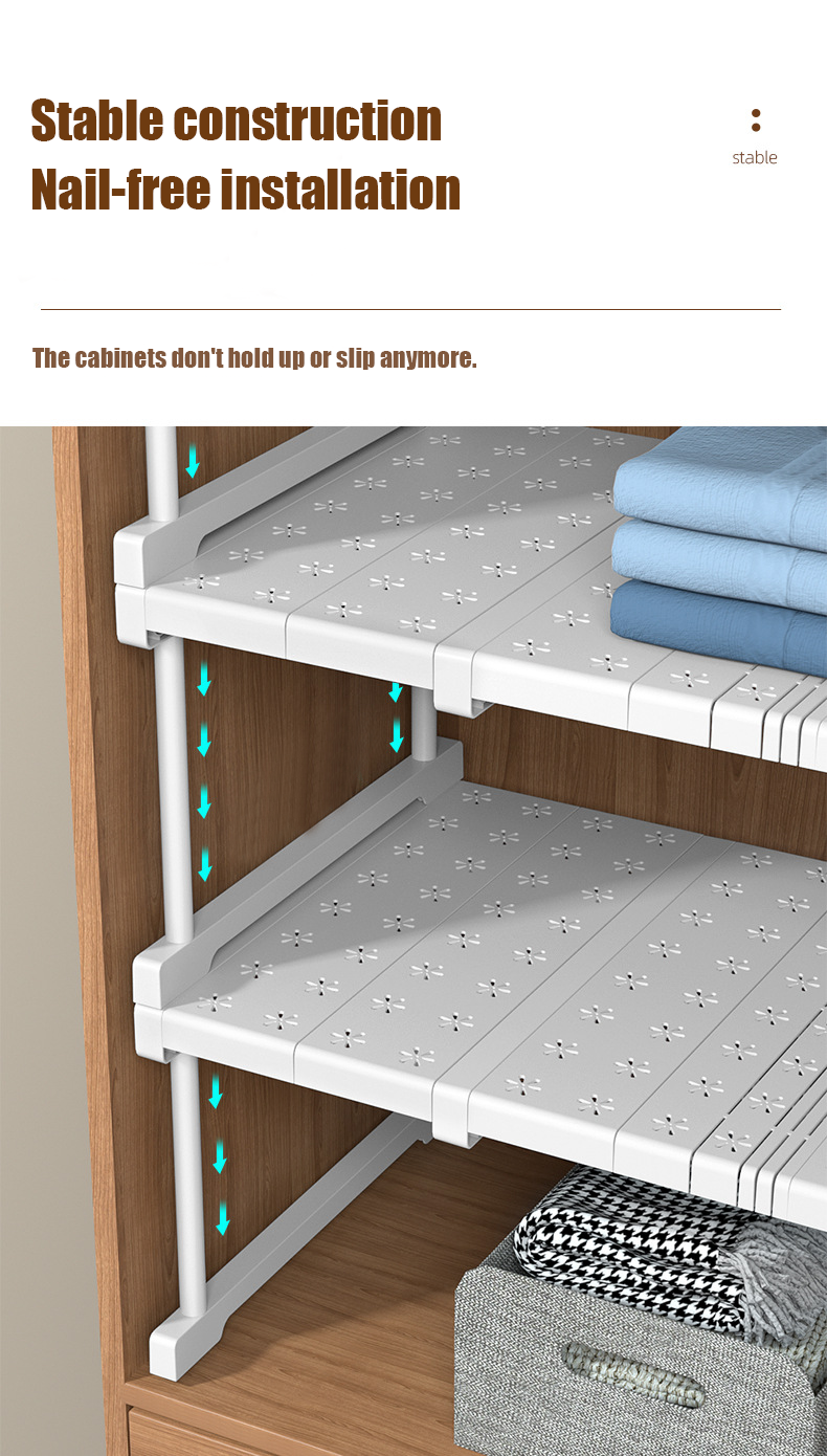 Wardrobe Layered divider Partition Cabinet Compartment Retractable ...