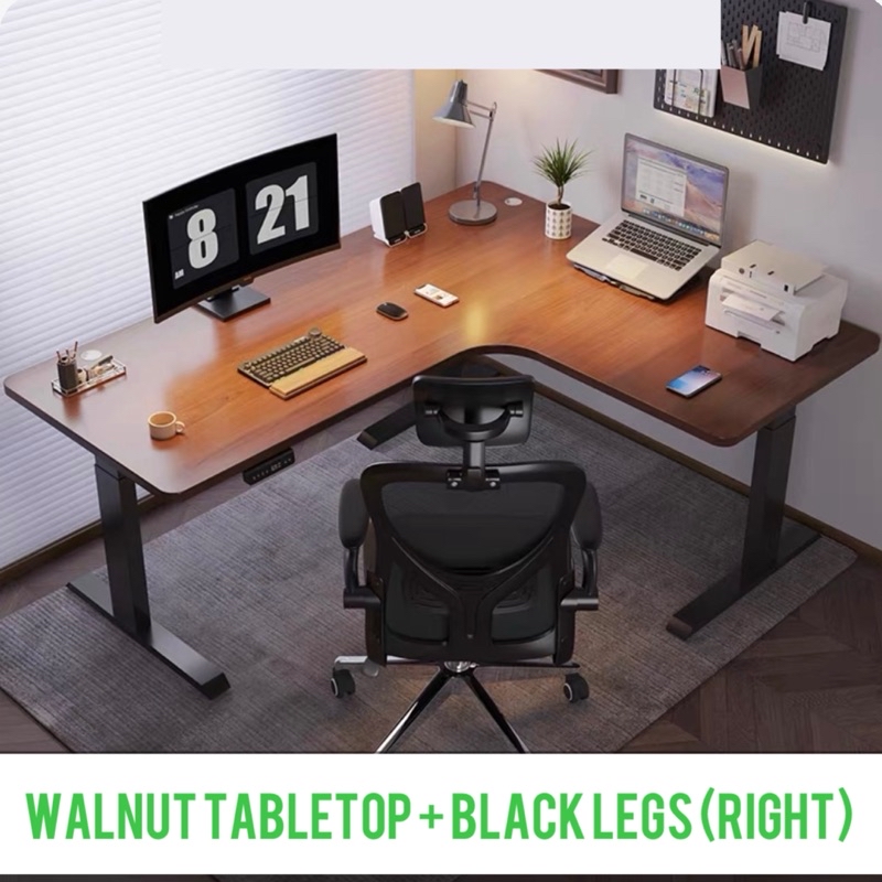 Electric Height Adjustable Corner Table Ergonomic Standing Desk PC ...